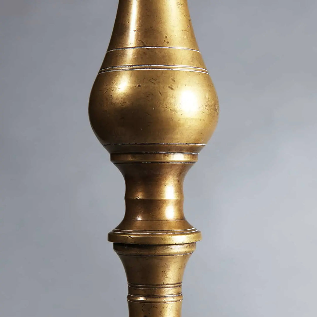Matched Pair of Turned Brass Indian Table Lamps
