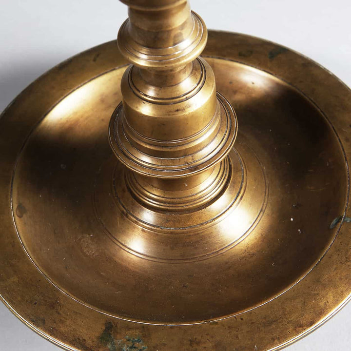 Matched Pair of Turned Brass Indian Table Lamps