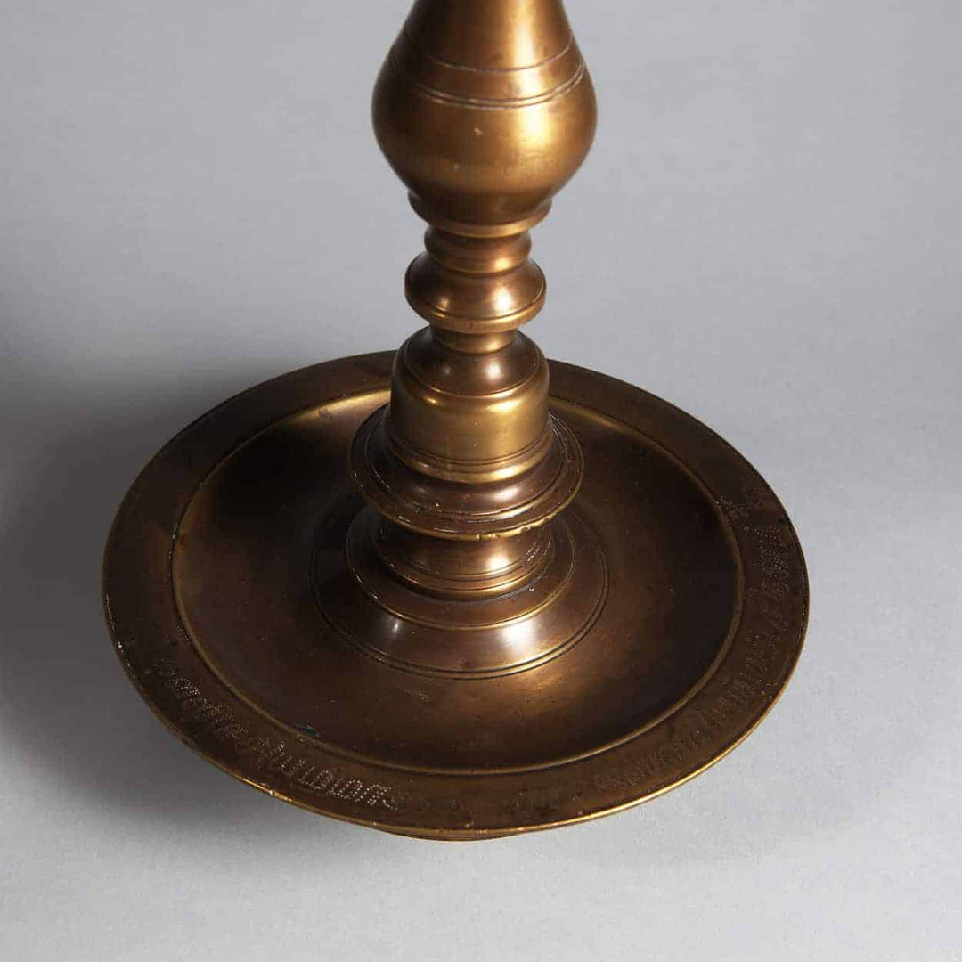 Matched Pair of Turned Brass Indian Table Lamps