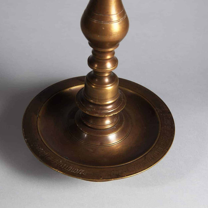 Matched Pair of Turned Brass Indian Table Lamps