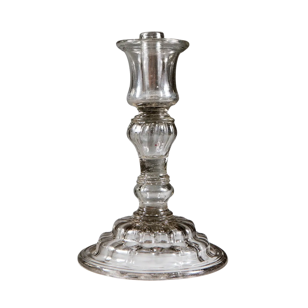 18th Century Venetian Grey Glass Candlestick