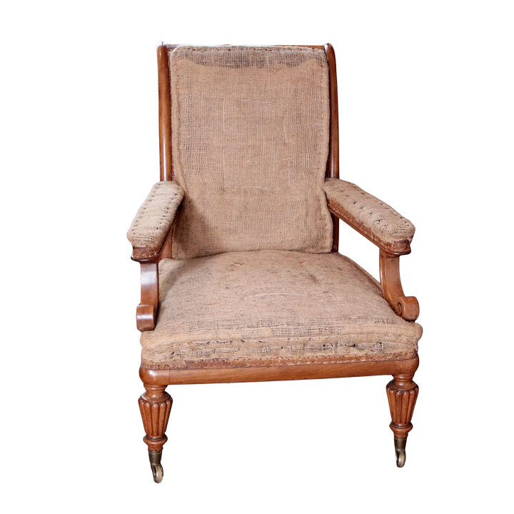 William IV Walnut Library Chair
