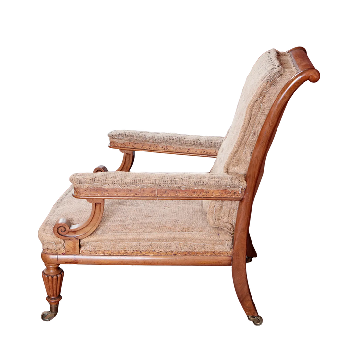 William IV Walnut Library Chair