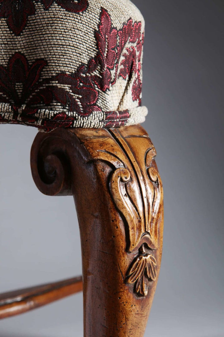 Pair of Large 18th Century Italian Walnut Stools