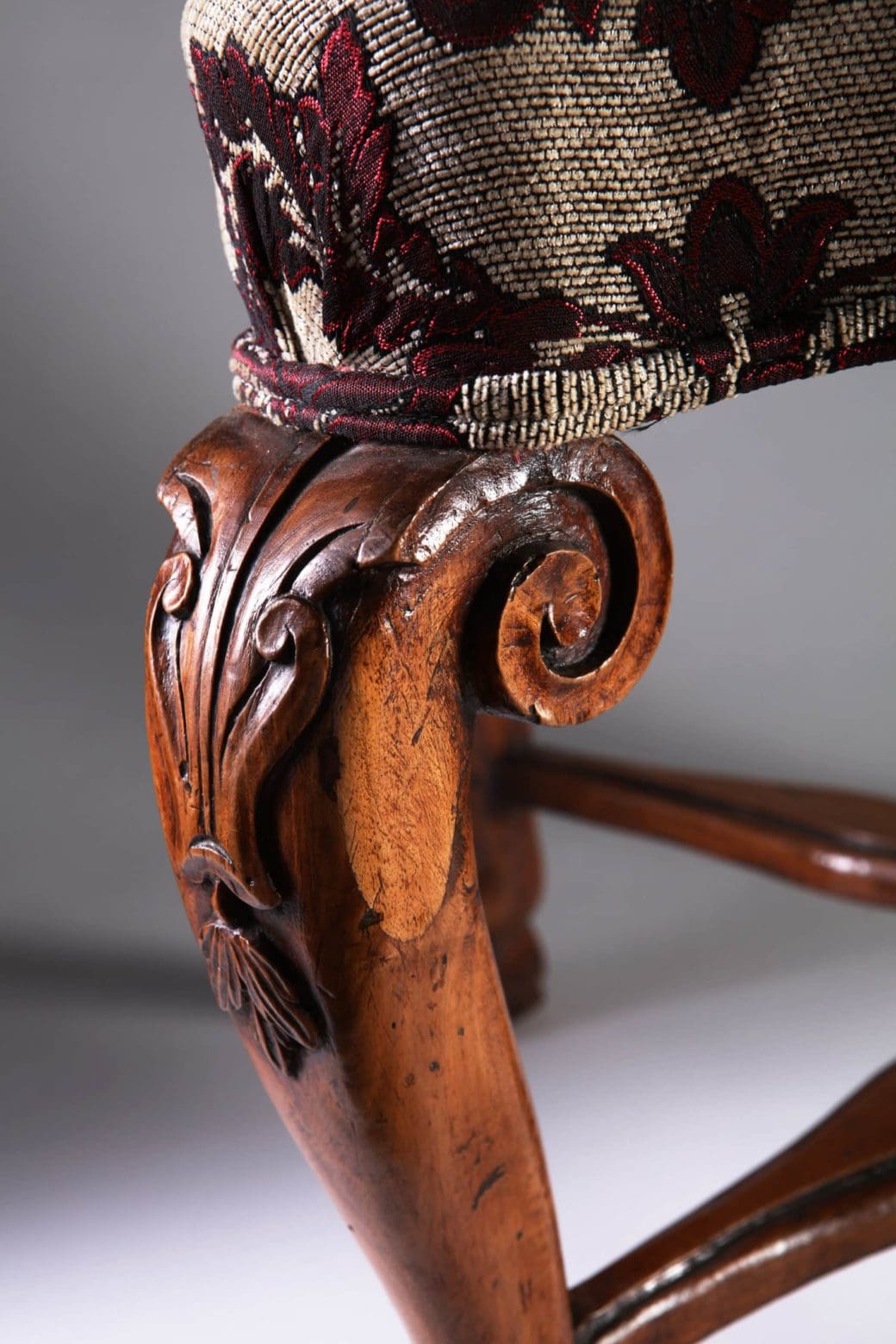 Pair of Large 18th Century Italian Walnut Stools