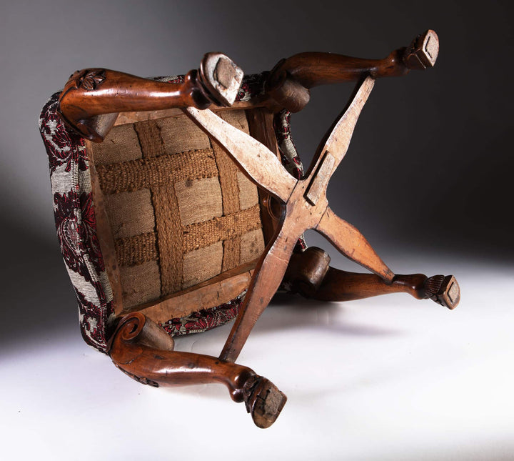 Pair of Large 18th Century Italian Walnut Stools