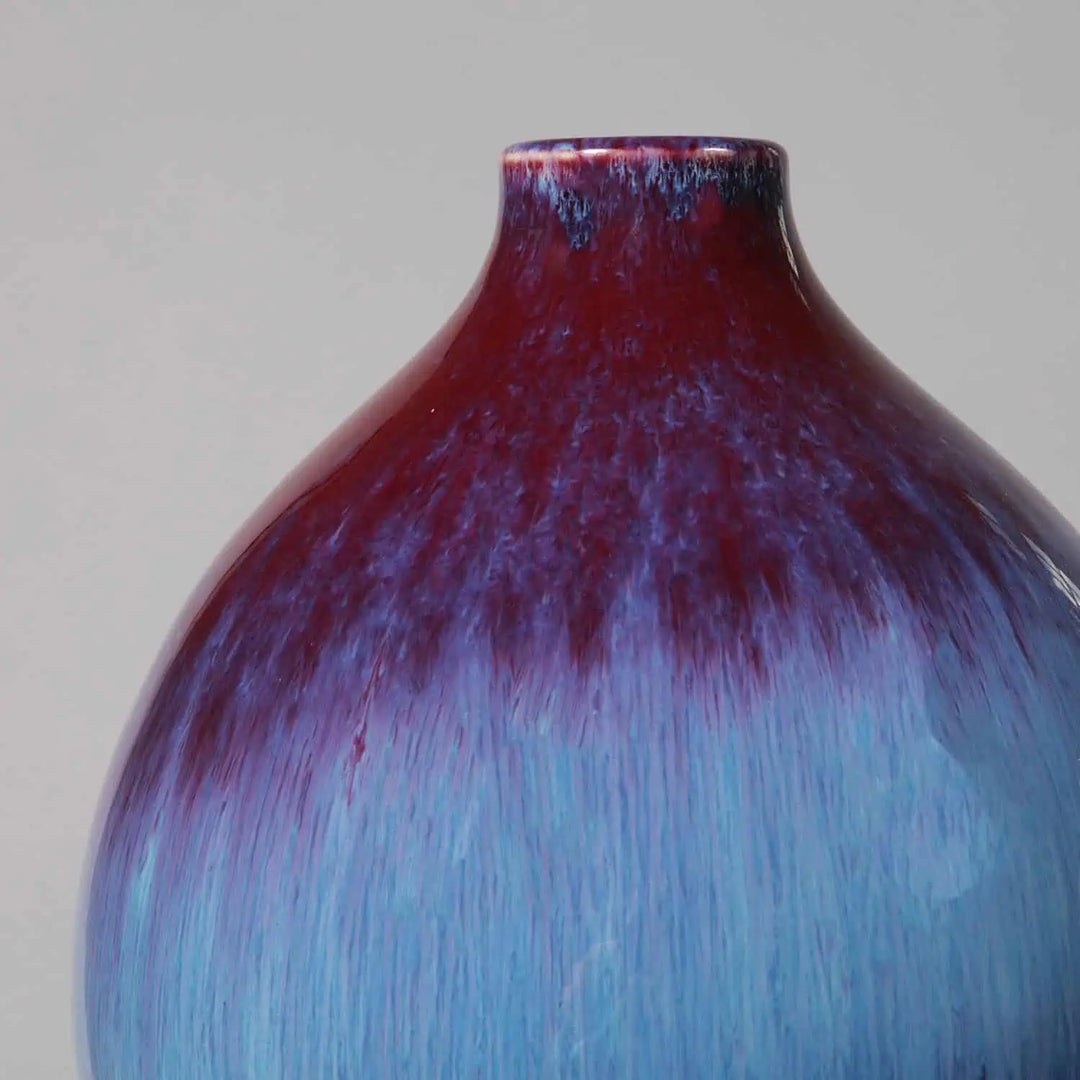 Pair of Flambe Double Gourd Vases as Table Lamps