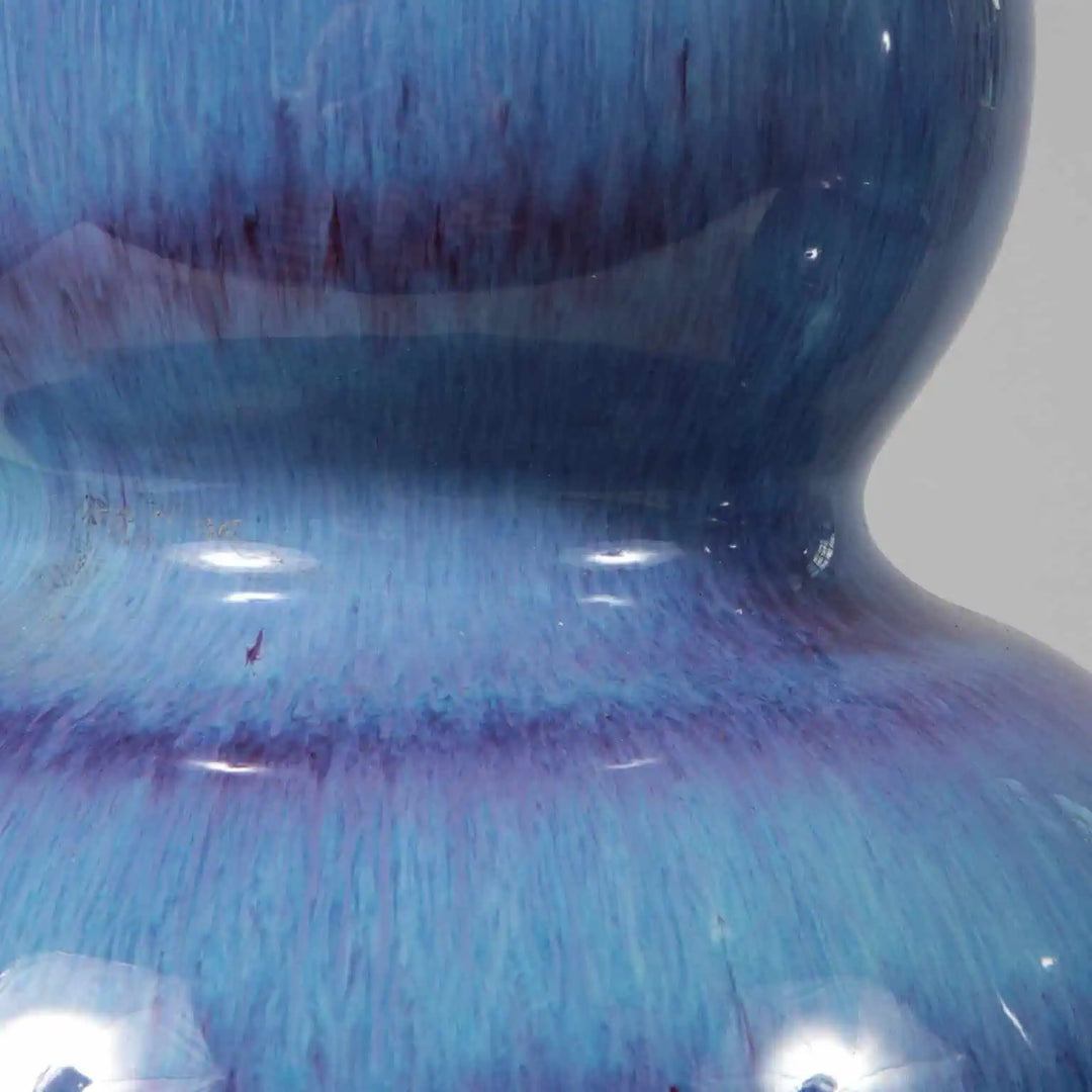 Pair of Flambe Double Gourd Vases as Table Lamps