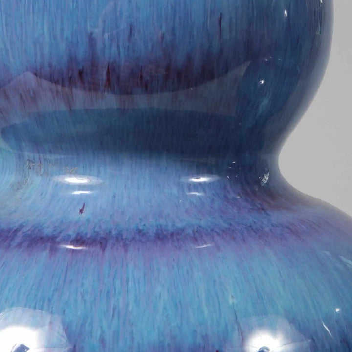 Pair of Flambe Double Gourd Vases as Table Lamps