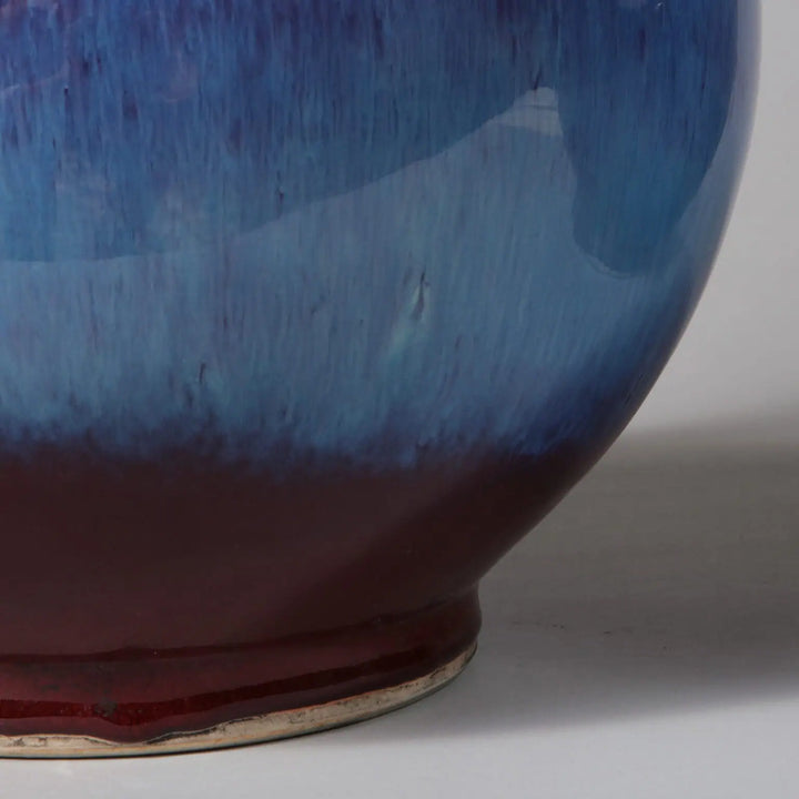 Pair of Flambe Double Gourd Vases as Table Lamps