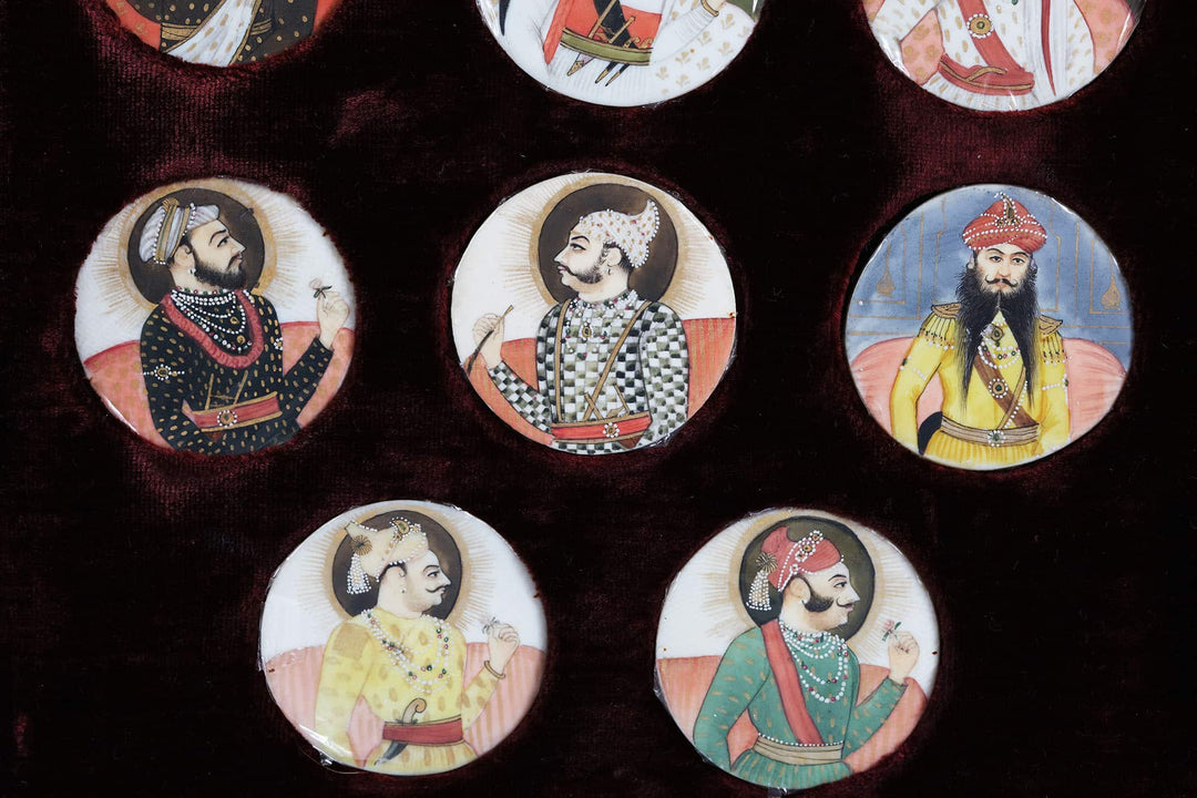 Indian Miniature Group of 13 Mughal Ruler Portraits