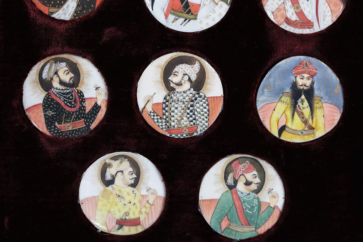 Indian Miniature Group of 13 Mughal Ruler Portraits