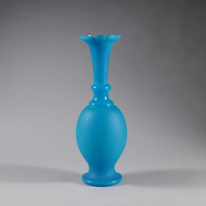 French Opaline Blue Vase