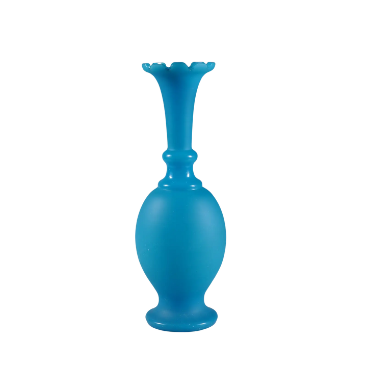 French Opaline Blue Vase