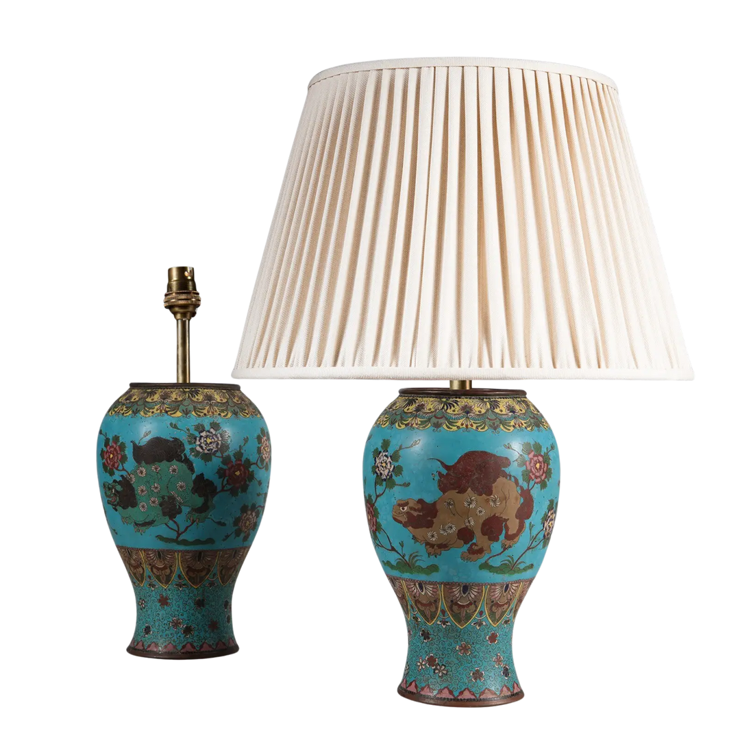 Pair of Chinese Cloissoné Lamps