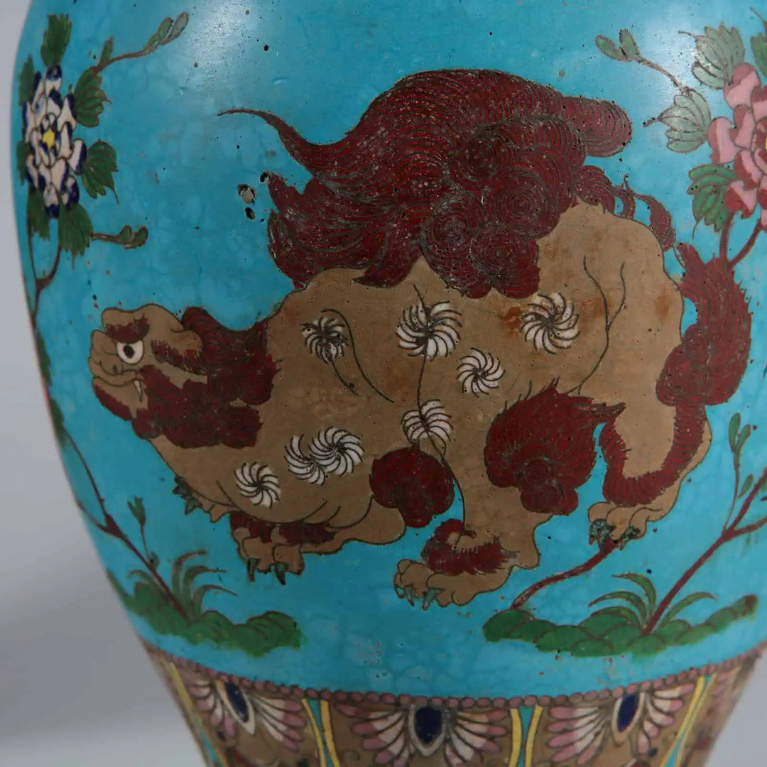 Pair of Chinese Cloissoné Lamps