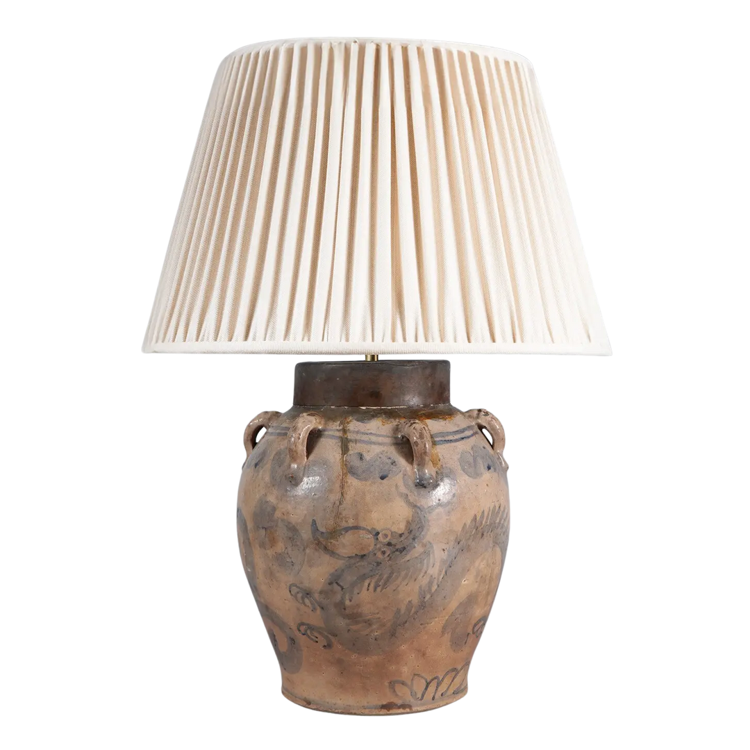 17th Century South China Sea Pottery Table Lamp