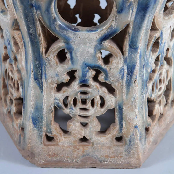 Antique Chinese Pottery Drip Glazed Stool
