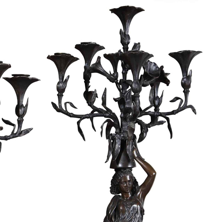 Pair of Bronze Orientalist Candelabra by Charles Cumberworth