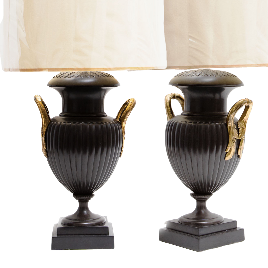 Pair of Neo-Classical Bronze Urn Lamps