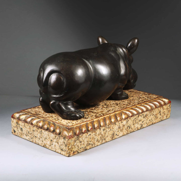 Bronze Hippo Antique Sculpture