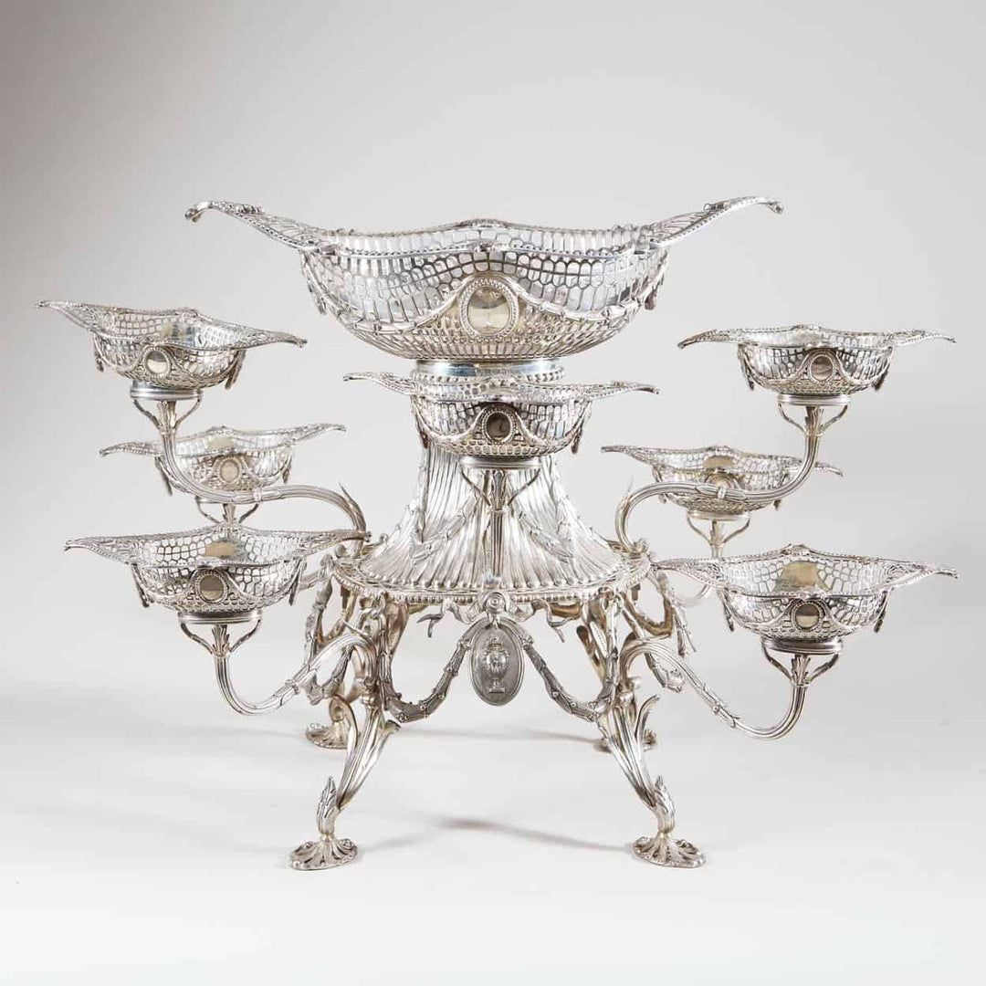 Georgian Style Eight-Basket Silver Epergne
