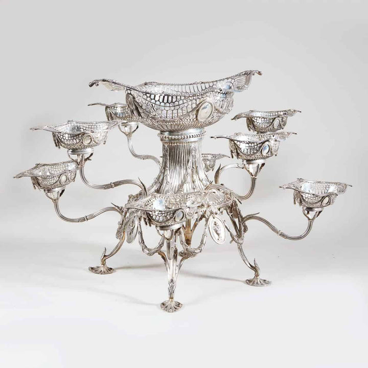 Georgian Style Eight-Basket Silver Epergne