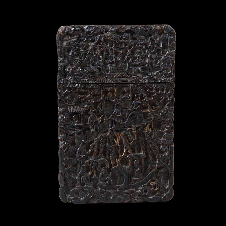 Chinese Carved Tortoiseshell Card Case