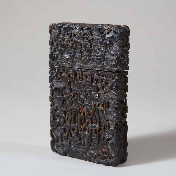 Chinese Carved Tortoiseshell Card Case