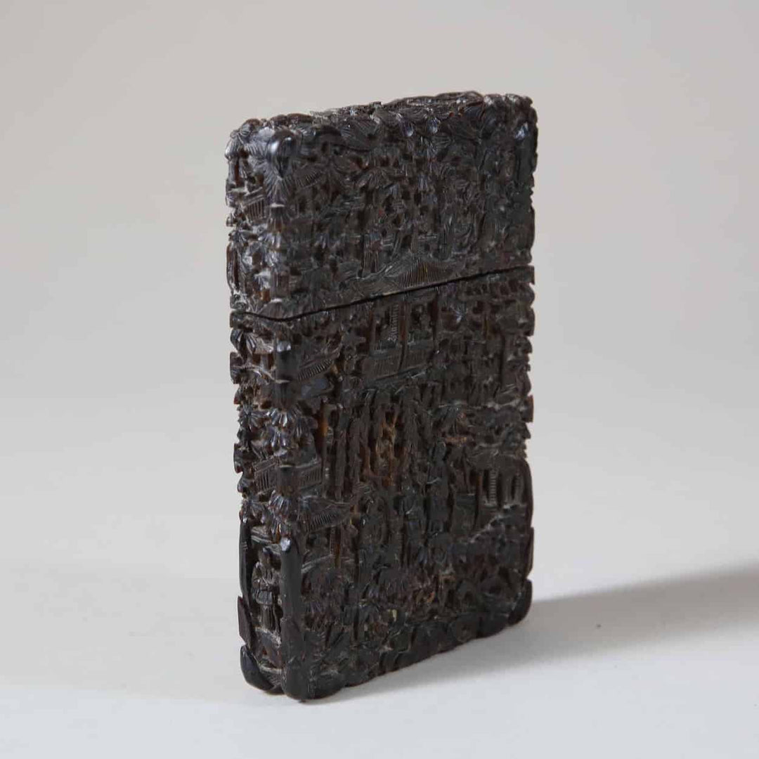 Chinese Carved Tortoiseshell Card Case