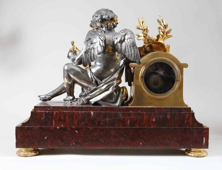 Rouge Griotte Marble French Clock Garniture