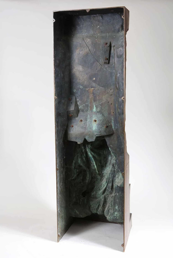 Henri Michel Chapu bronze sculpture mold showing detailed interior casting with aged patina from 1875-1890.