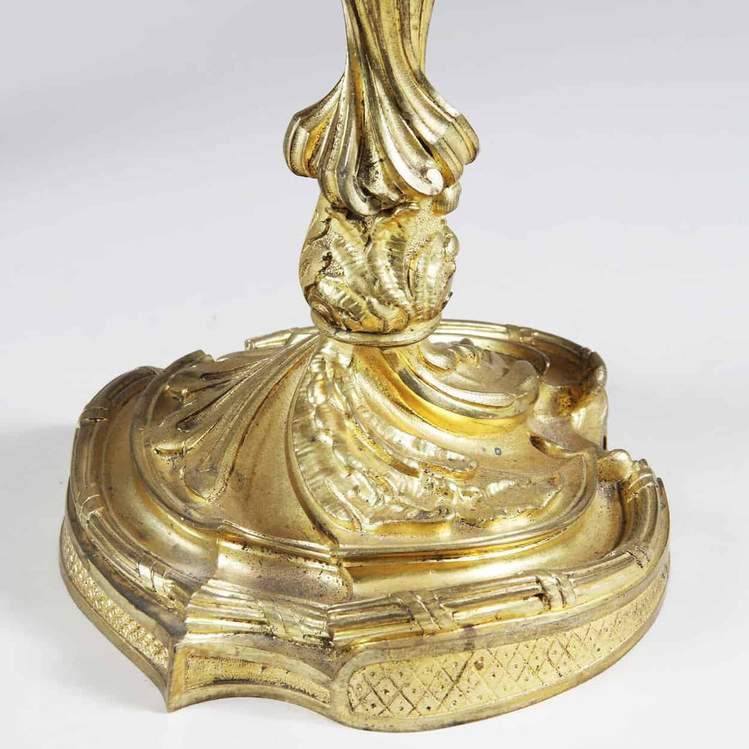 Pair of Louis XV Style Four-Light Ormolu Candelabra