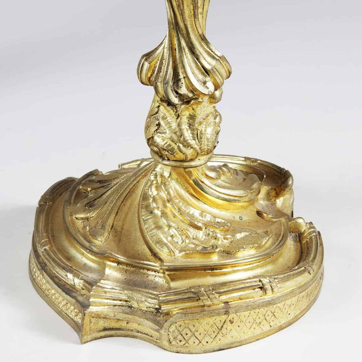 Pair of Louis XV Style Four-Light Ormolu Candelabra