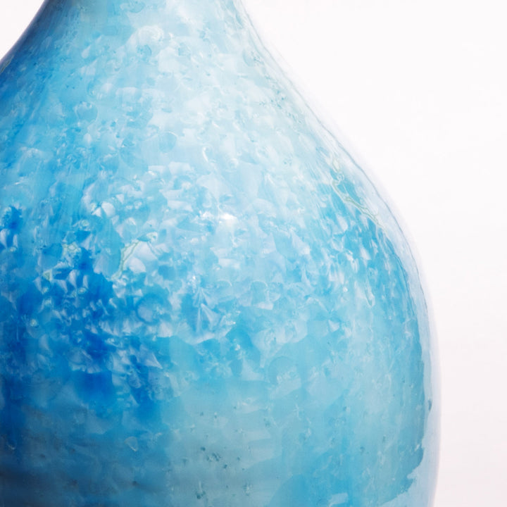 Pair of blue crystalline glaze ceramic table lamps