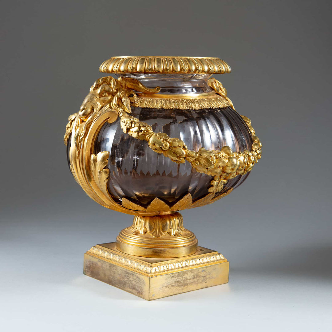 Neo-Classical Ormolu mounted Faceted Glass Vase