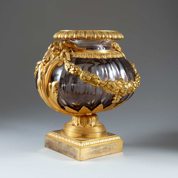 Neo-Classical Ormolu mounted Faceted Glass Vase