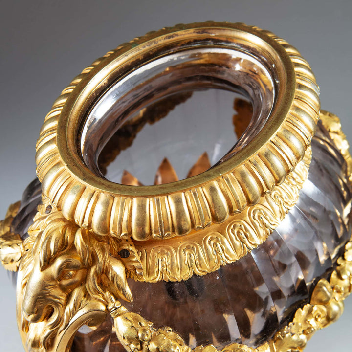 Neo-Classical Ormolu mounted Faceted Glass Vase