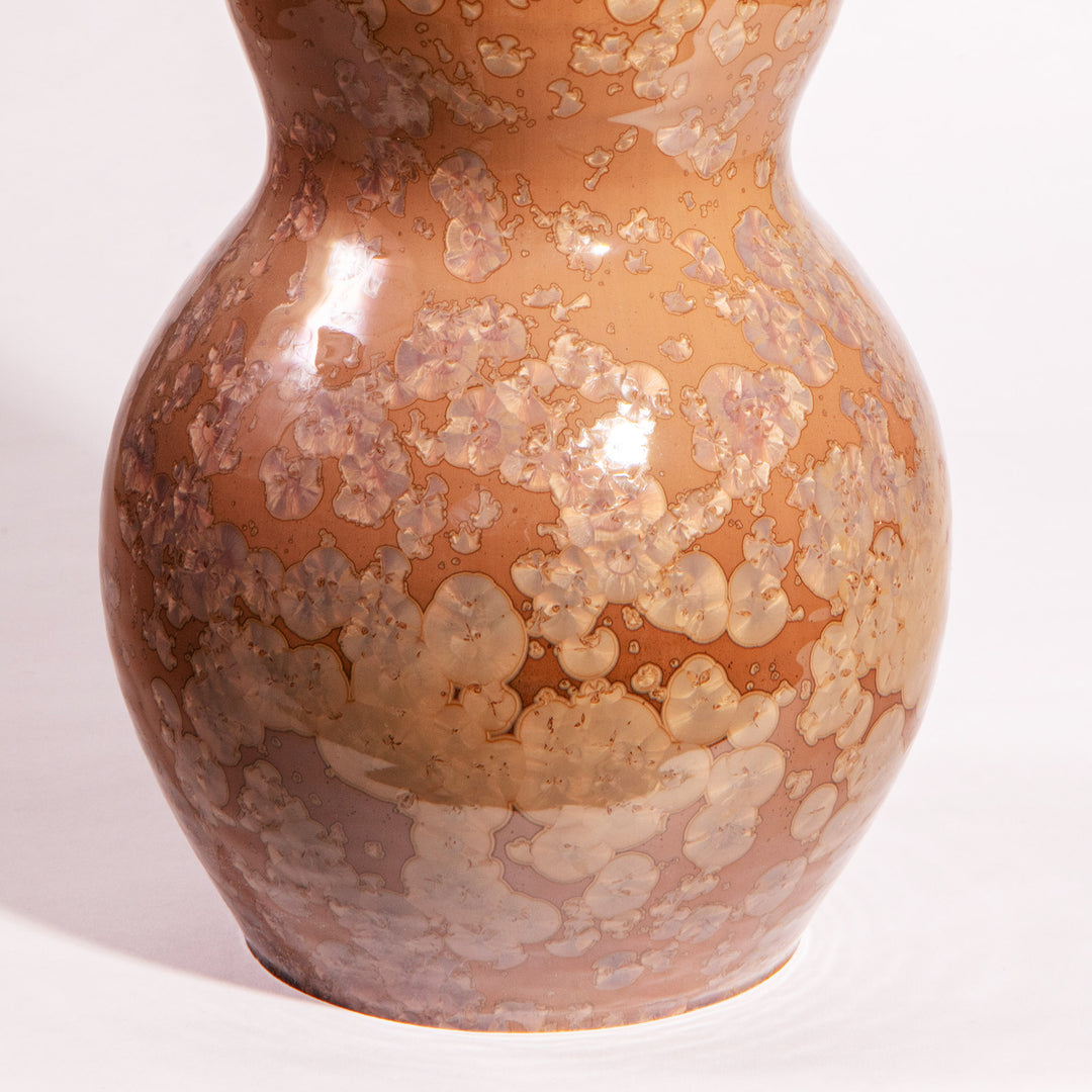 Pair of Gourd-Shaped Crystalline Glazed Lamps