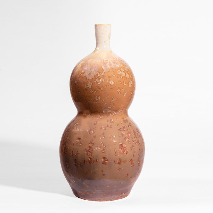 Pair of Gourd-Shaped Crystalline Glazed Lamps