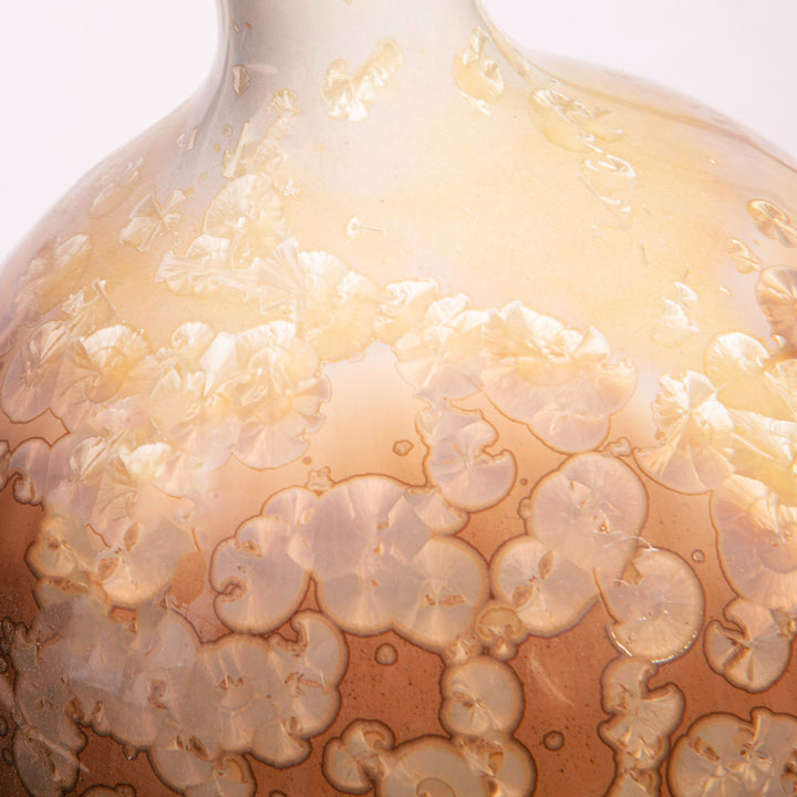Pair of Gourd-Shaped Crystalline Glazed Lamps