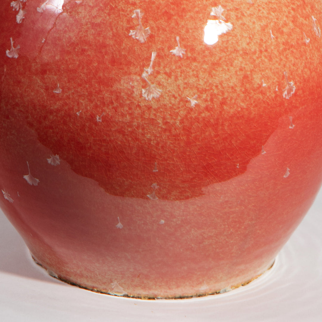 Pair of Double-Gourd Crystalline Glaze Ceramic Table Lamps
