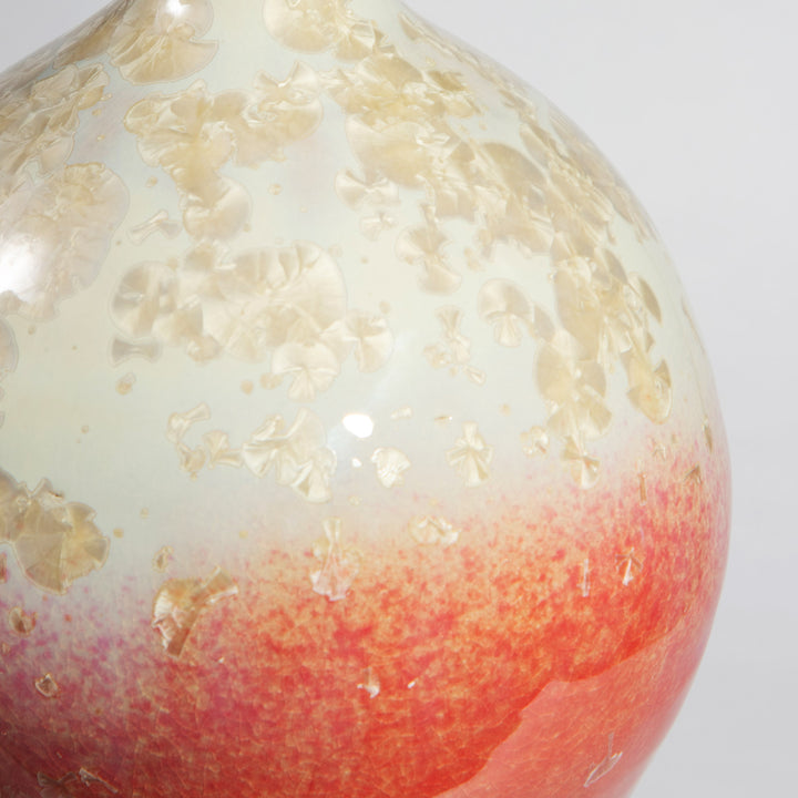 Pair of Double-Gourd Crystalline Glaze Ceramic Table Lamps