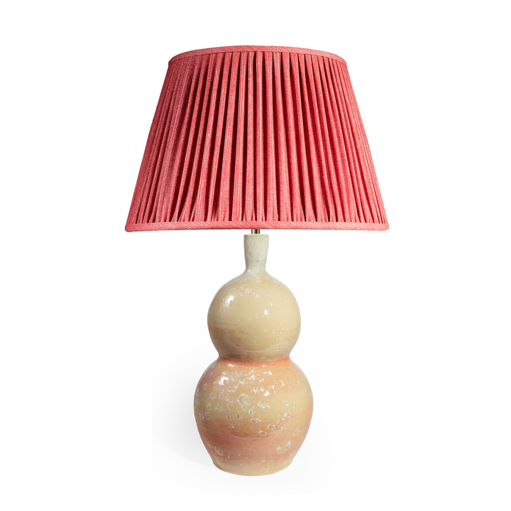 Pair of Double-Gourd Crystalline Glaze Ceramic Table Lamps