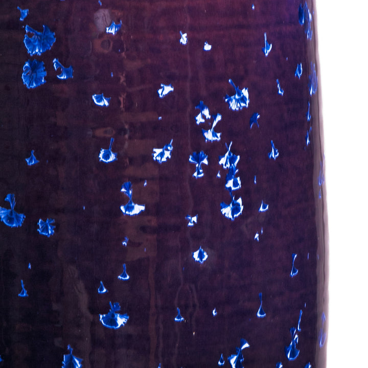 Crystalline Glazed Purple Vase Lamp