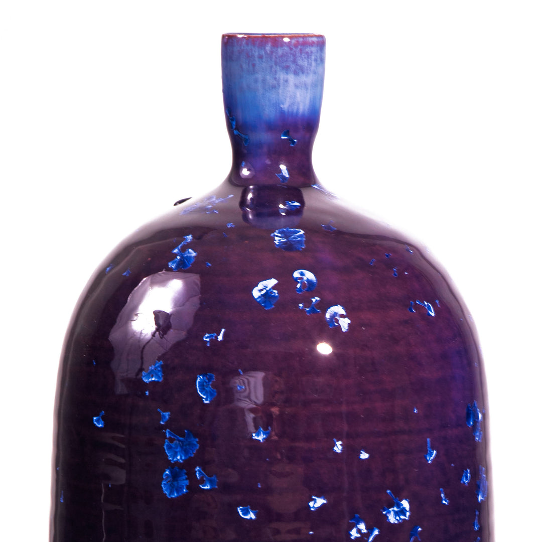 Crystalline Glazed Purple Vase Lamp