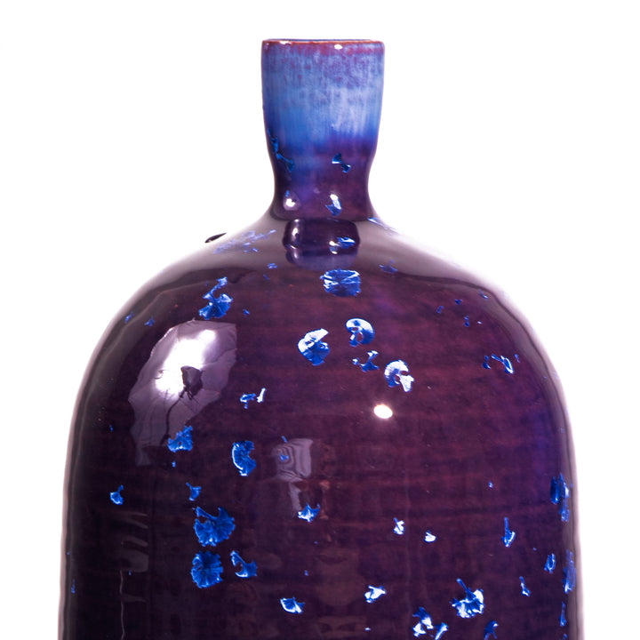 Crystalline Glazed Purple Vase Lamp