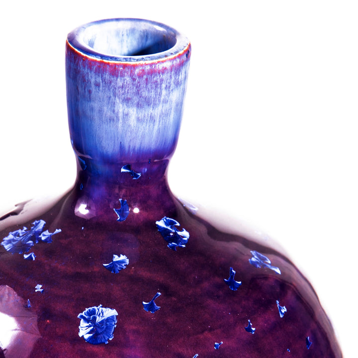 Crystalline Glazed Purple Vase Lamp