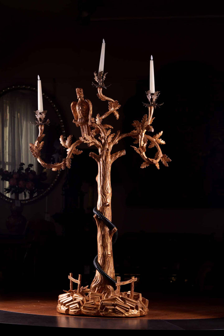 Chippendale Candelabra Centrepiece – The Fable of the Crow and Snake