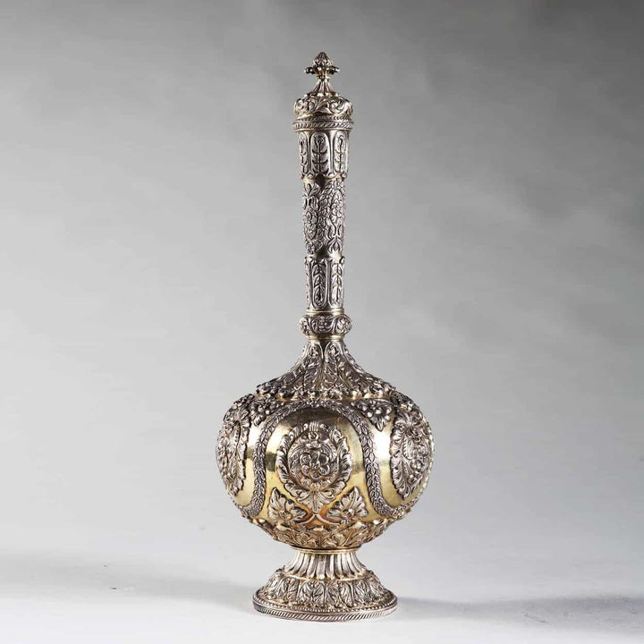 An Exceptional Indian Kutch Silver gilt Répoussé Flask